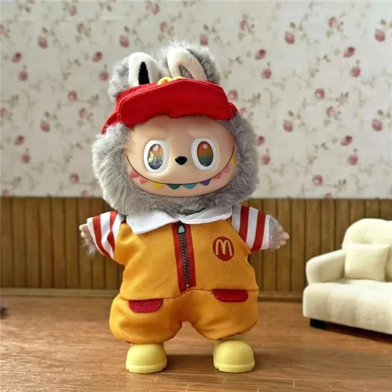 ملابس العمل الزي الملابس ل Labubu دمية صغيرة الوجبات السريعة البطاطس المقلية الهامبرغر موضة ساحة القهوة تأثيري الملابس والاكسسوارات #6