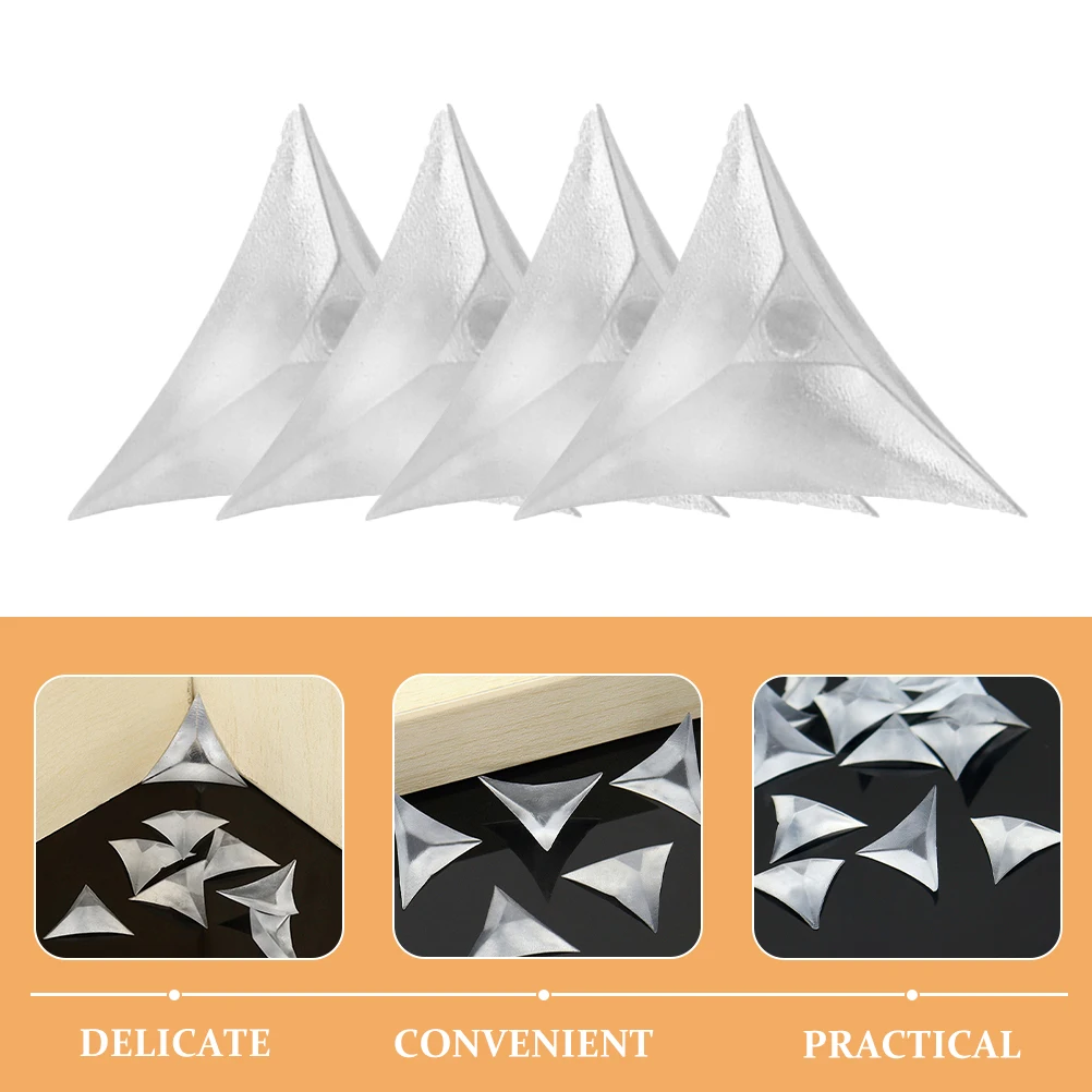 

200pcs Dust-proof Corner Hardware Accessories Sturdy Transparent Triangle for Cabinets Drawers Easy Installation Protect