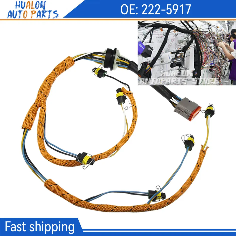 2225917 222-5917 Fuel Injector Wiring Harness Replacement for CAT Caterpillar C7 324D 325D 329D Diesel Engine Excavator