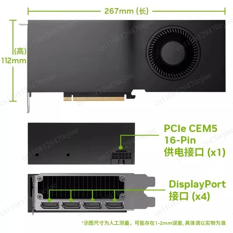 RTX A6000 48GB Professional GPU | High-Tech Workstation Graphics Card | 4x DP Ports for 3D Rendering & AI Computing