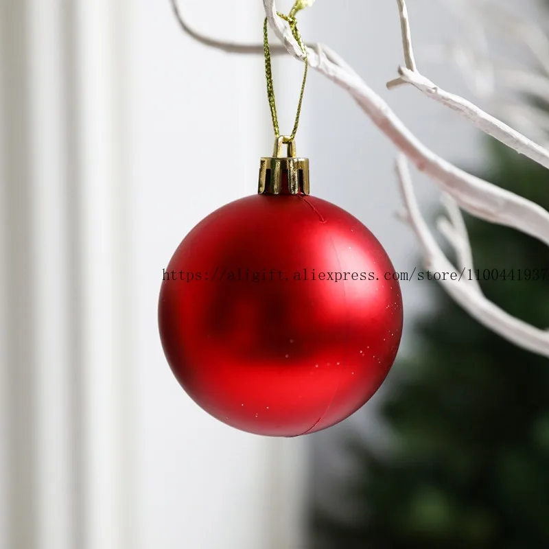 Christmas Decorations Red Christmas Ball 10cm Hanging Ball Bright Light Ball Activity Festive Supplies - view 6