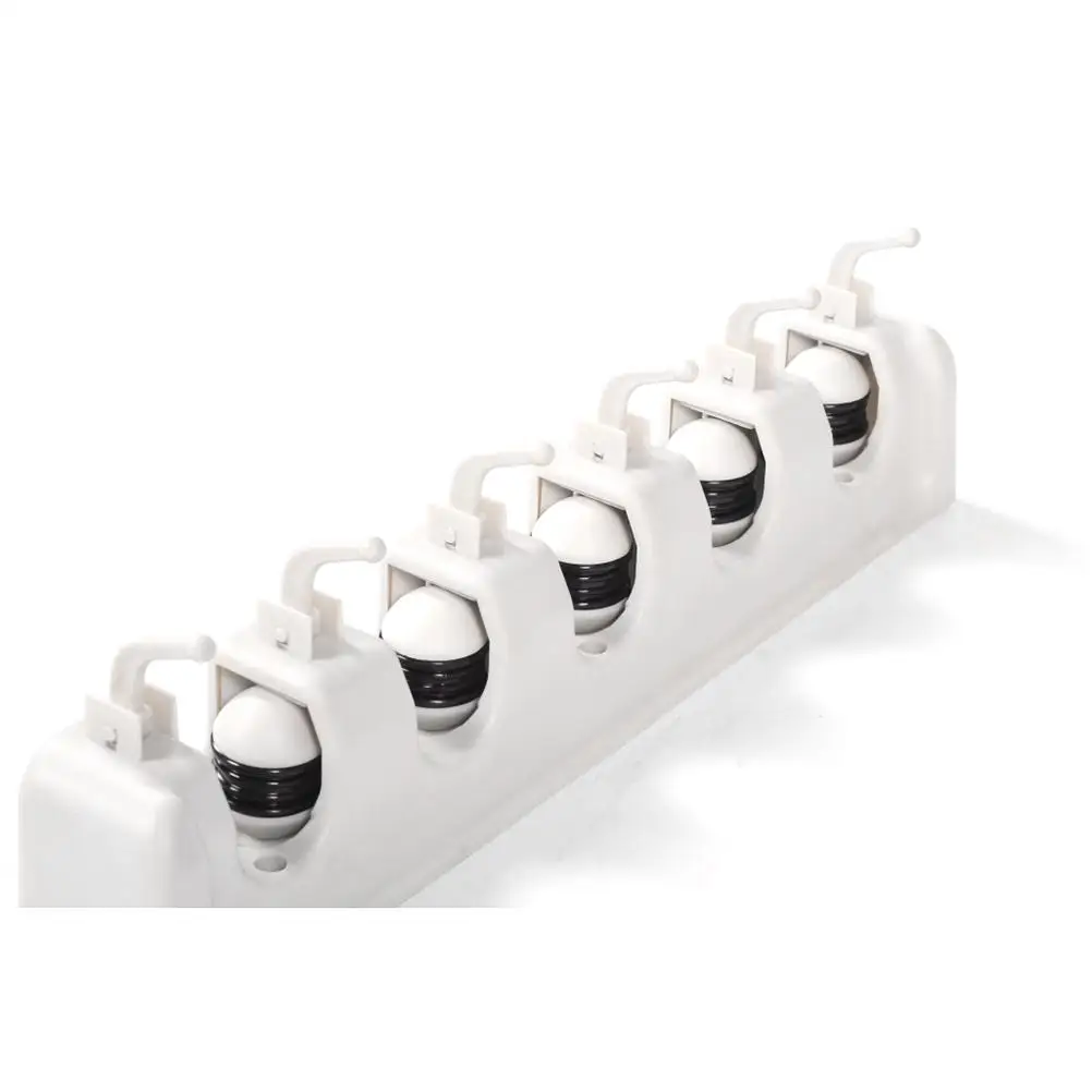 

Mop Holder 6 Hooks 5 Positions Durable PP Plastic Wall Mounted Broom Organizer Garage Storage Kitchen Garden Laundry Office