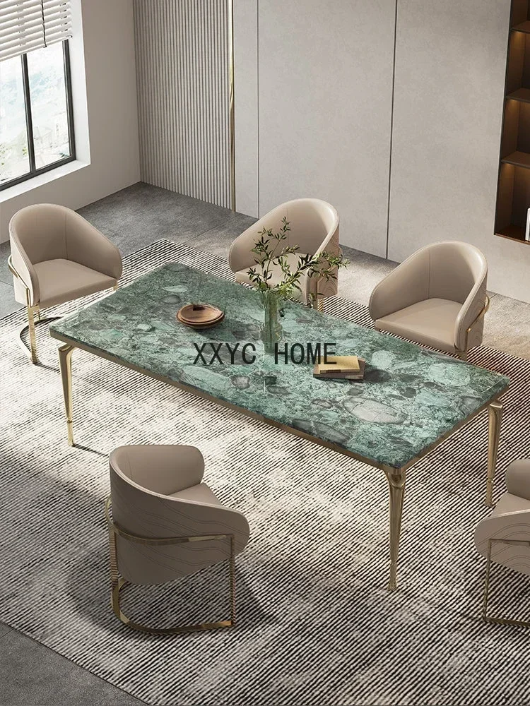 Emerald Luxury Stone High-End  Italian Natural Marble Rectangular Dining Table