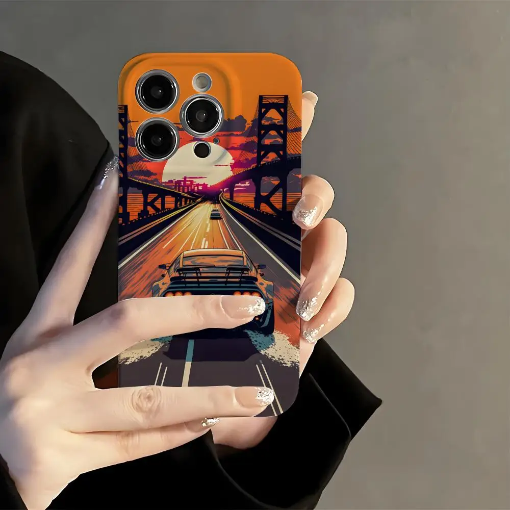 

Japanese J-JDM Drift Car Phone Case Film Korean INS For IPhone 16 15 14 13 12 11 Pro Max Plus Luxury Cover