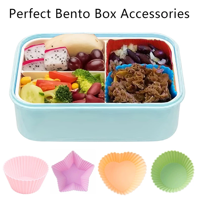 4 Pcs Silicone Lunch Box Dividers, Bento Bundle Lunch Box Dividers For Kids Lunch Accessories