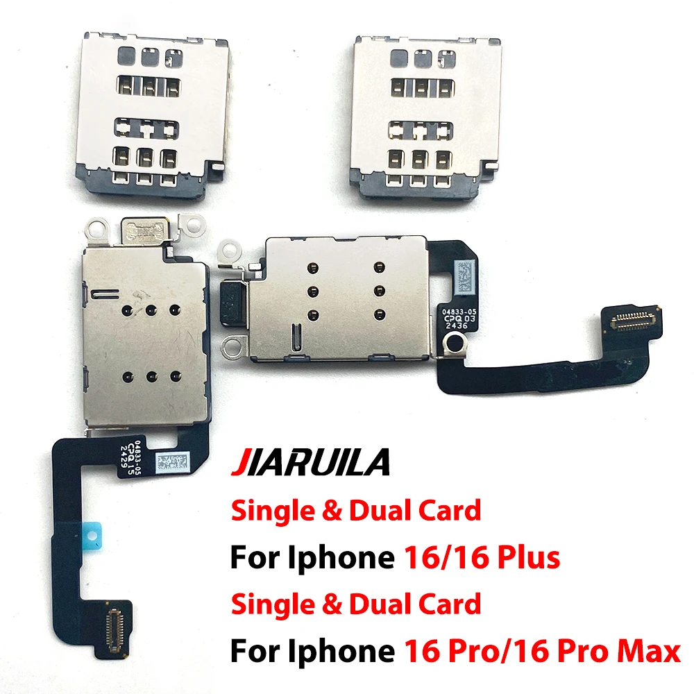 20Pcs/Lot New SIM Card Reader Holder Connector Slot Flex Cable For Iphone 16 Pro/16 Pro Max/16 Plus