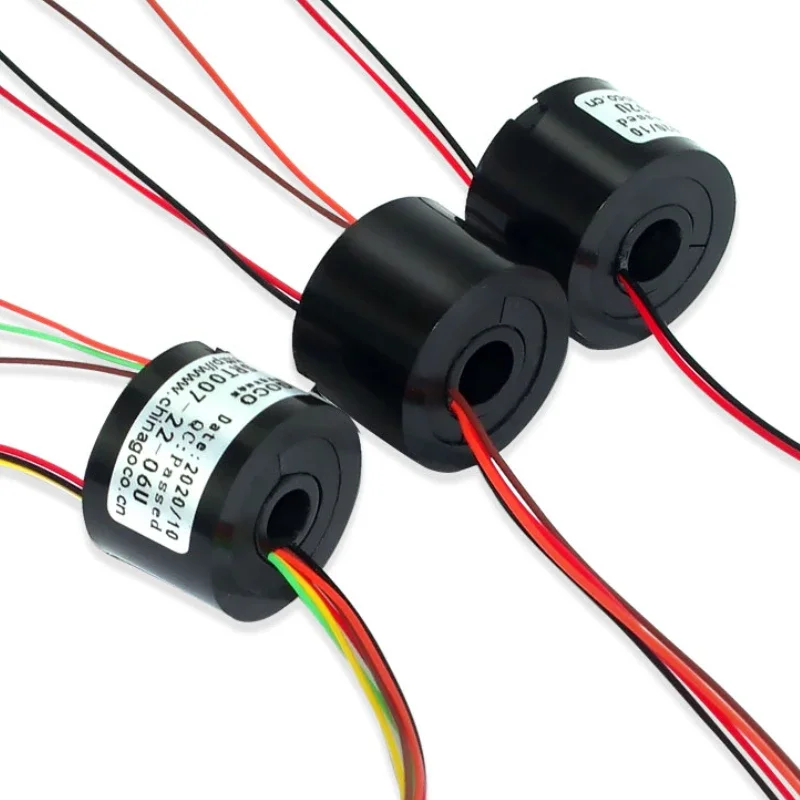 

Through-hole electric slip ring Conductive ring brush Hollow shaft with hole Dia.7mm 220v 2A 2/4/6 channels SRT007-22-04U