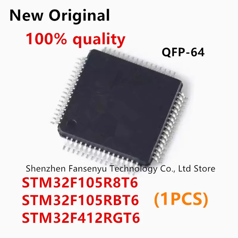 (1piece)100% New STM32F105R8T6 STM32F105RBT6 STM32F412RGT6 STM32F105 R8T6 STM32F105 RBT6 STM32F412 RGT6 QFP-64 Chipset