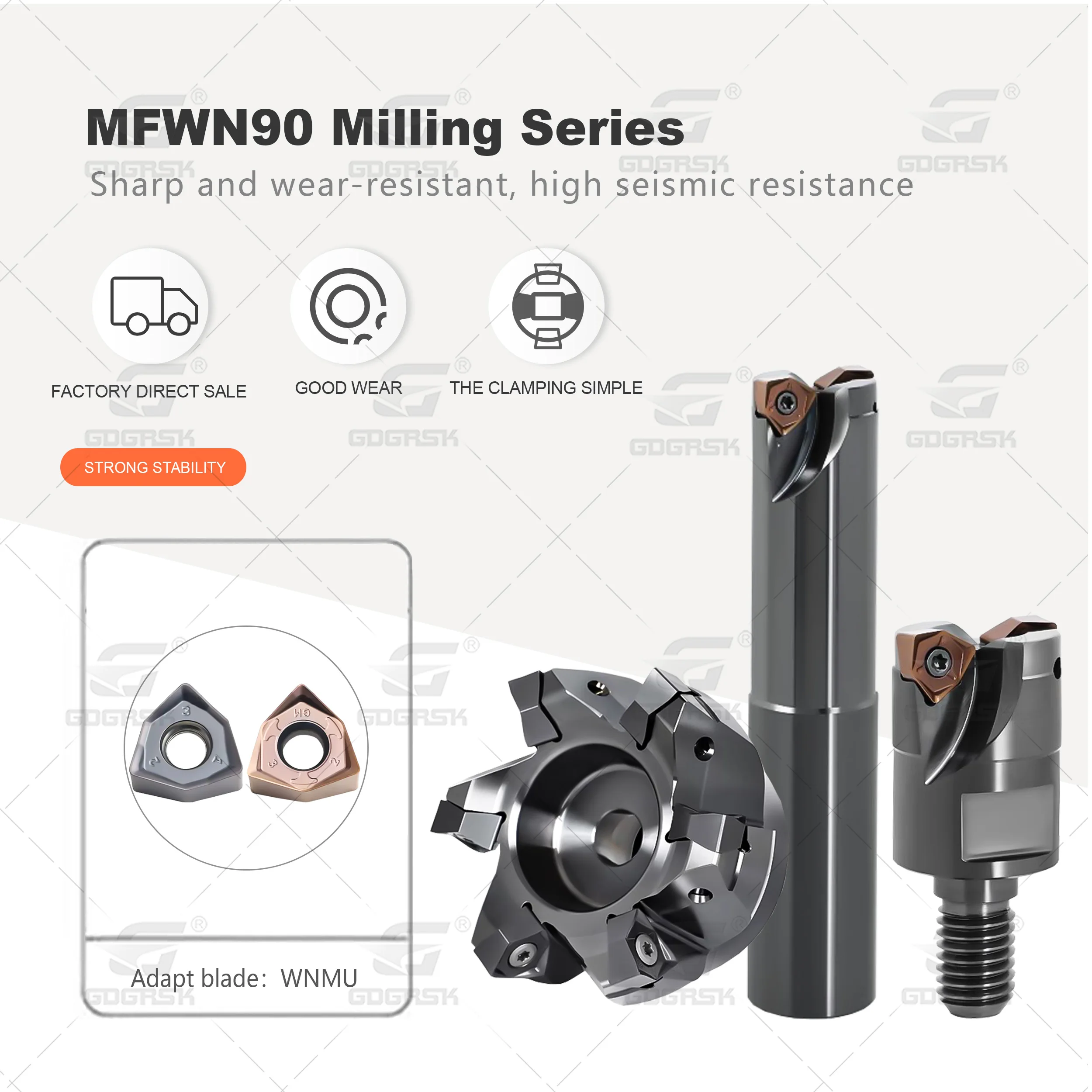 

MFWN90 Milling Series MFWN90 26-S25-200-05-2T Fast Feed Milling Cutter Holder Locking Tooth WNMU CNC Double-Sided Milling Blades
