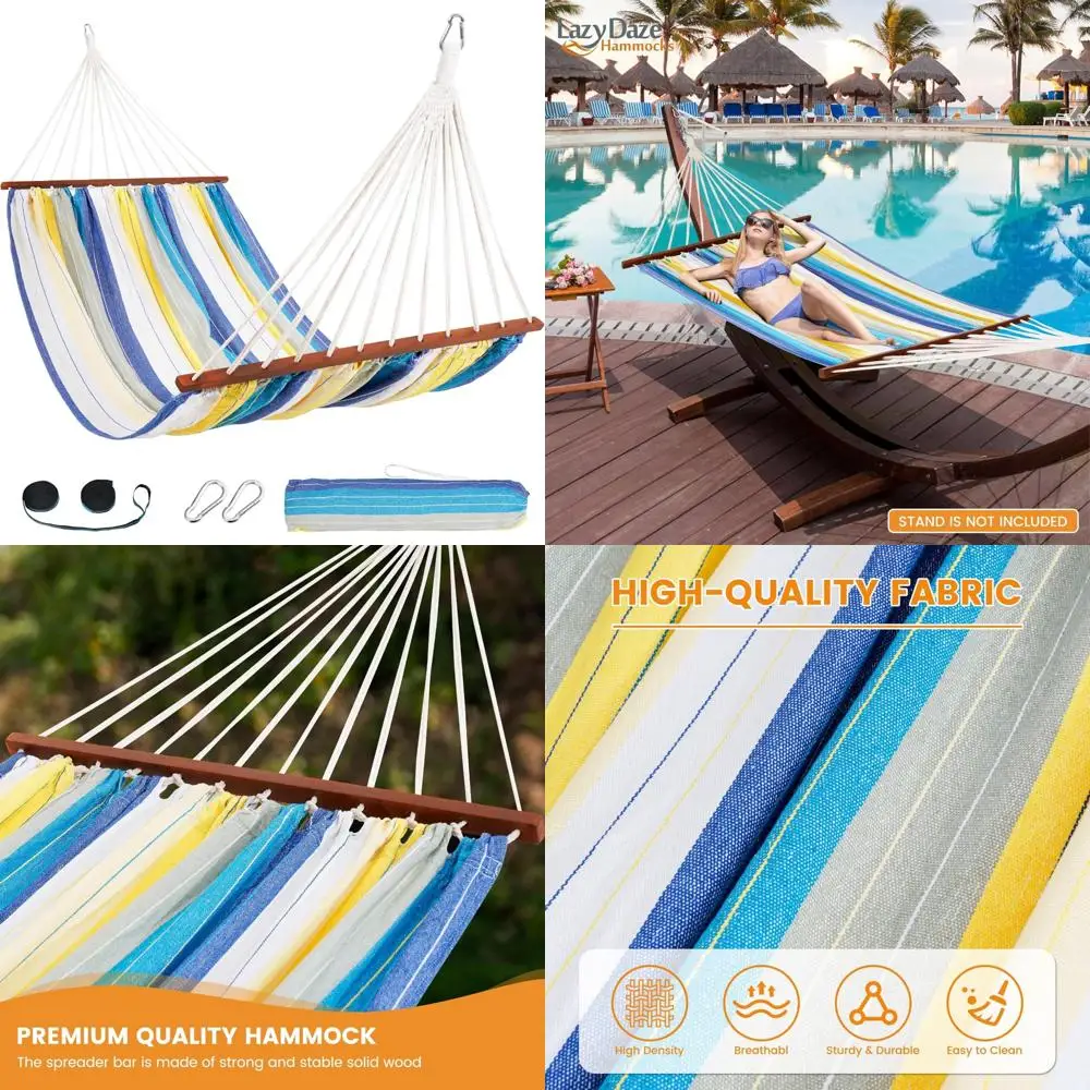 

Гамаки Lazy Daze, гамак из хлопчатобумажной ткани, портативный гамак для улицы с сумкой для переноски и ремнями для деревьев для спальни, Pat