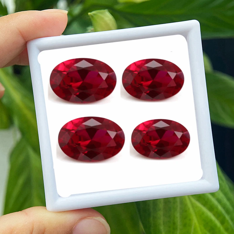 Pretty Red Ruby Oval Cut Test Mohs Hardness Gem for Jewelry Making/Collection/Setting Stone