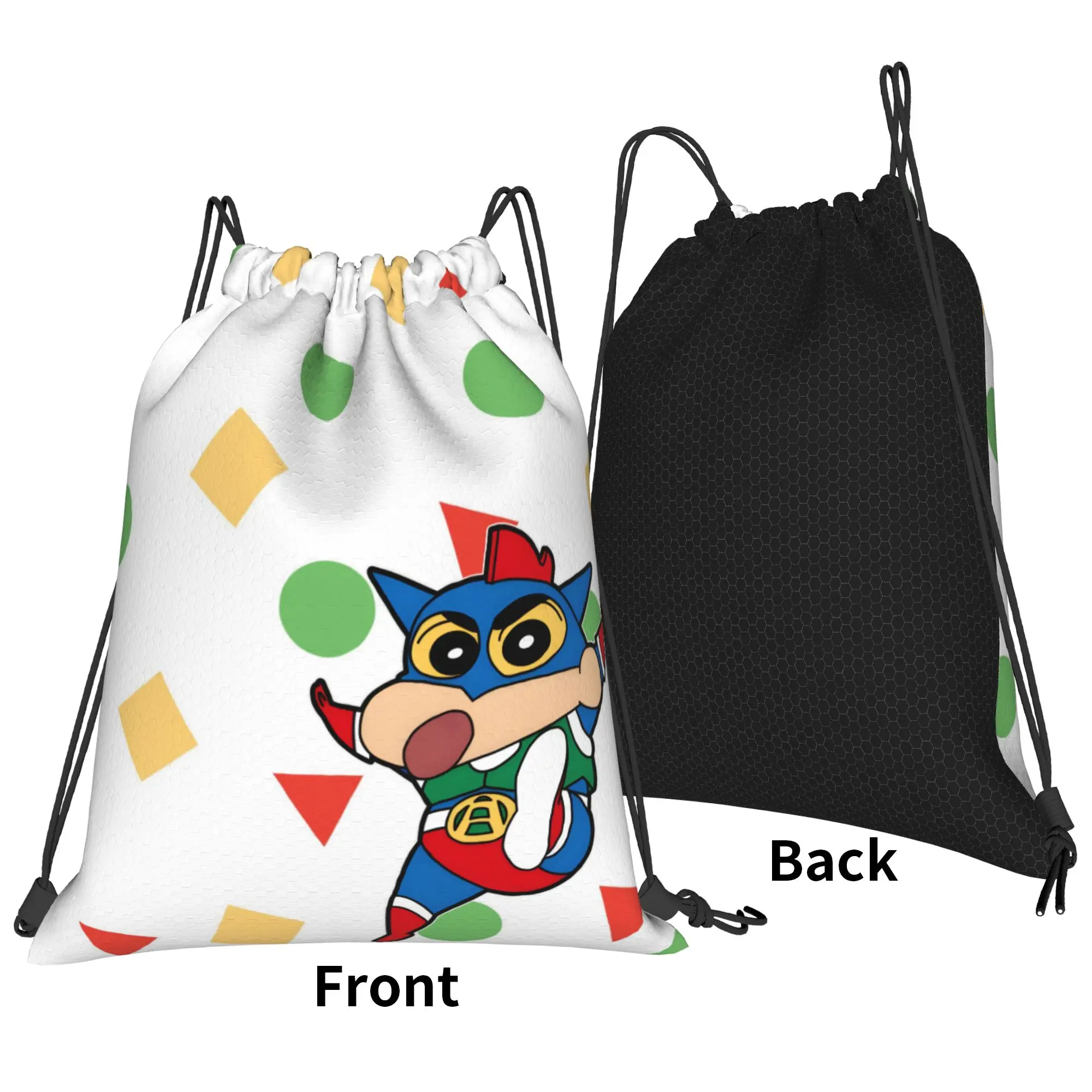 90s Crayon Shin Chans Drawstring Bags Sports Backpack Gym Sackpack Water Resistant Anime Kazama Japanese String Bag for Yoga