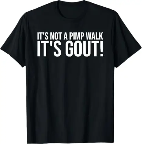 �It's Not A Pimp Walk It's Gout“ Lustiges T-Shirt mit medizinischem Humor für alte Männer, Y2k, personalisierte Buchstaben, bedrucktes sarkastisches Witz-Spruch-T-Shirt – Detail 9