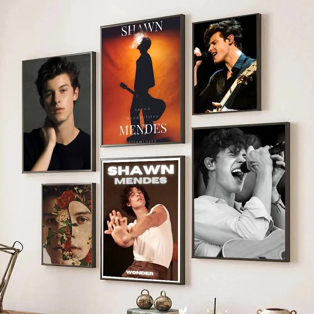 S-Shawn Mendes Poster Self-adhesive Art Room Entrance Restaurant Wall Decor Art Painting