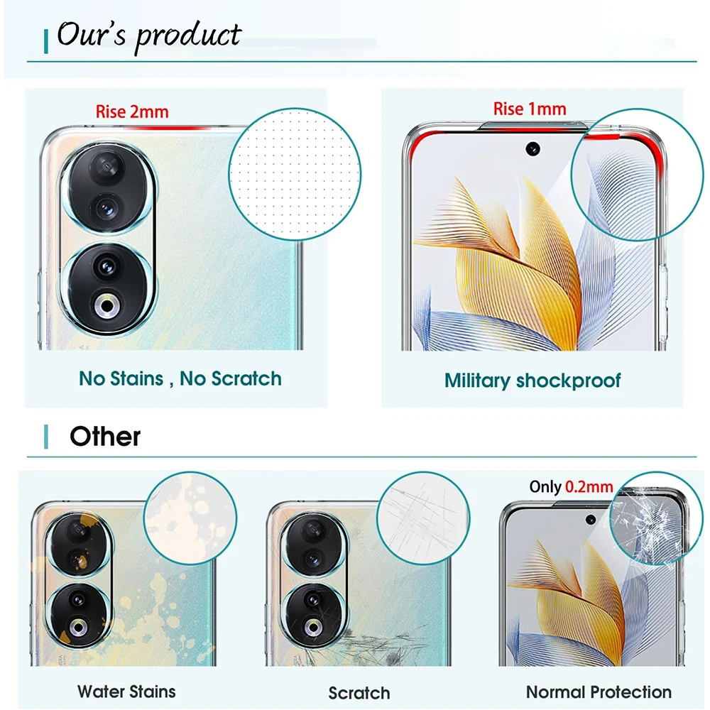 Ultra Thin Silicone Soft Case For Huawei Honor 200 90 70 50 Lite Pro X7 X8 X9 X7A X8A X9A X7B X8B X9B 4G 5G Clear TPU Back Cover view 5