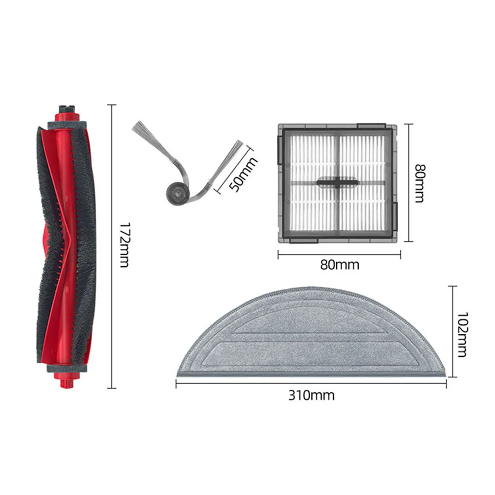 مجموعة قماش ممسحة مرشح الفرشاة الجانبية الرئيسية تزيل الأوساخ والحطام بشكل فعال لـ Roborock Q10 S5 / Q10 S5+ / Q10 VF / Q10 VF+ / Q10V #4