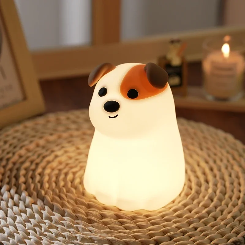 

Colorido led light cão gato silicone lâmpada cronometragem cabeceira decoração para crianças meninos presente de aniversário