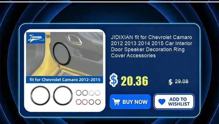 JIDIXIAN Car Window Lift Button Panel Decoration Cover for Chevrolet Camaro 2010 2011 2012 2013 2014 2015 Interior Accessories