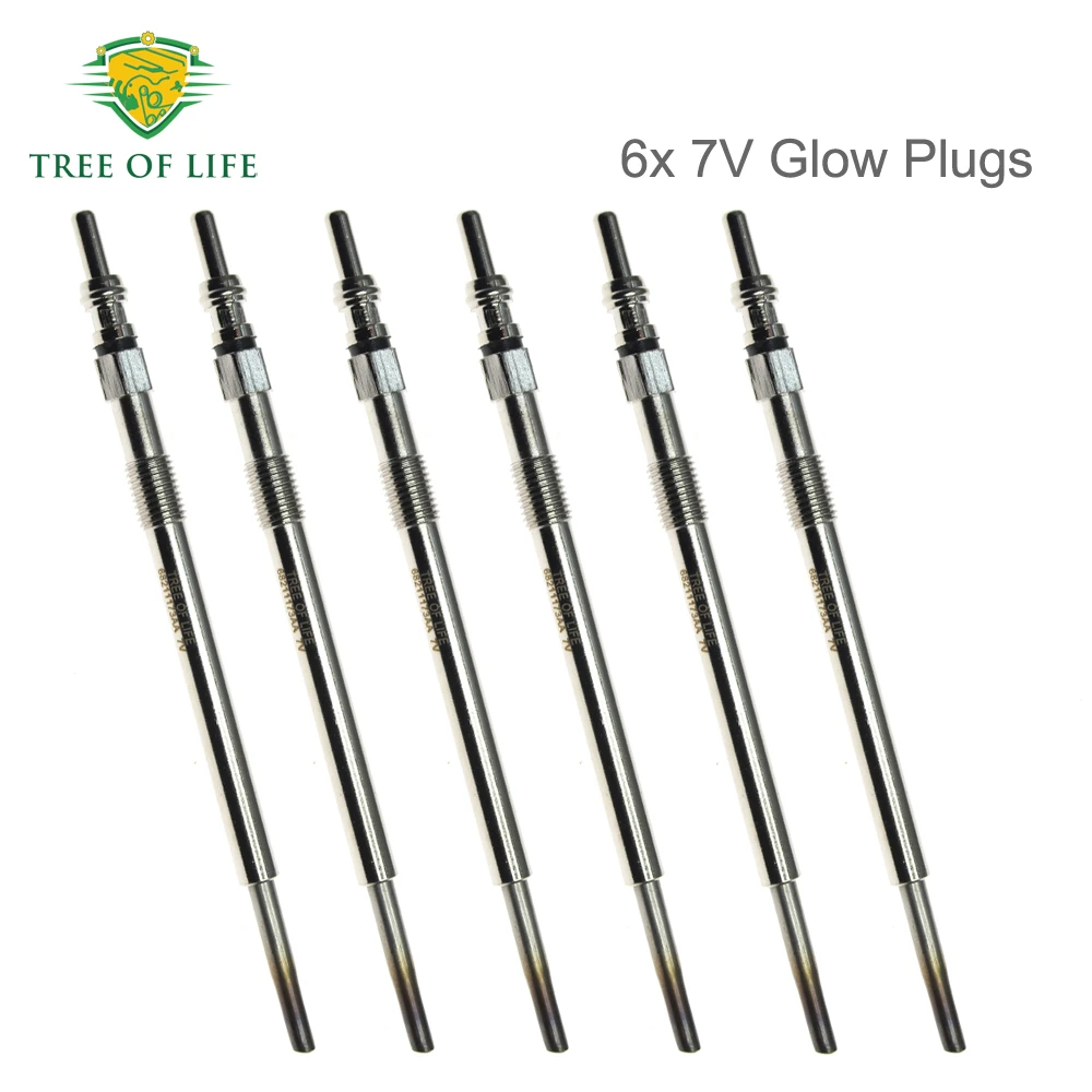 6x 7V Glow Plugs For Jeep Grand Cherokee IV 3.0 CRD V6 2014 2015 2016 2017 2018 2019 2020 68211173AA 68460484AA 0250603008