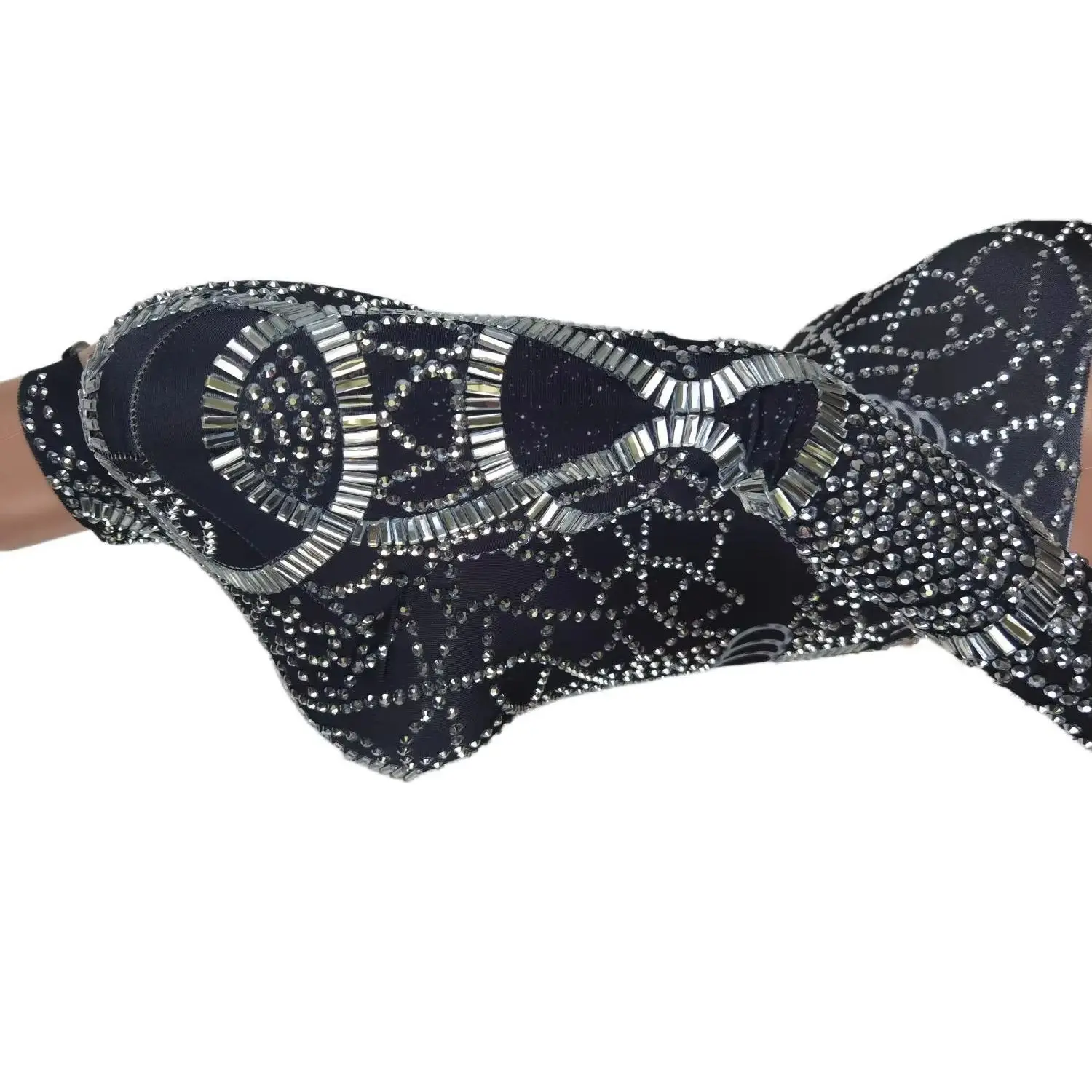 Nightclub Rhinestone Slim Bodysuits Fashion Woman Birthday Party Singer Stage Outfits Dancer Performance Clothes Heihuan