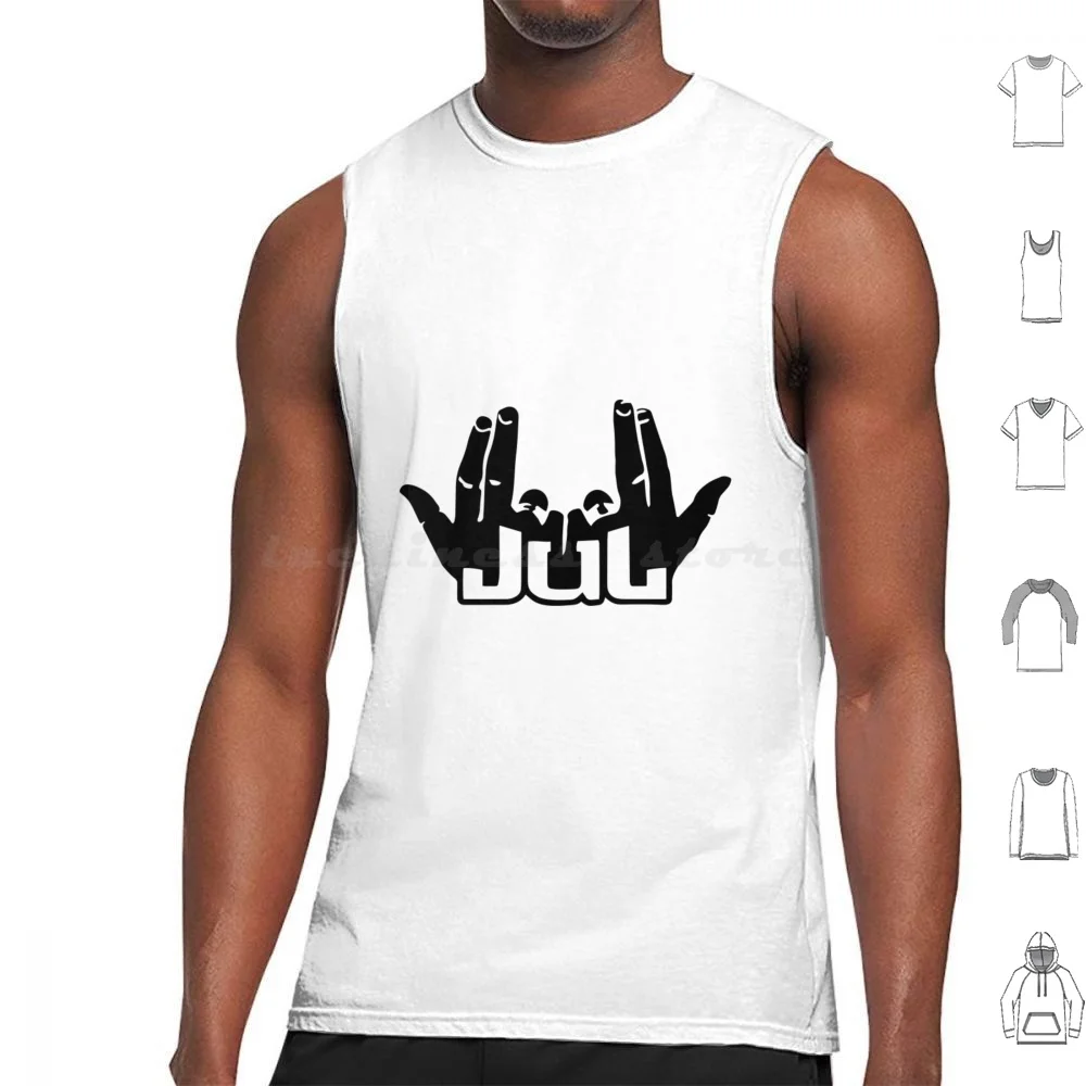 Jul Camisetas sin mangas de algodón estampado Jul Rap Francia Marsella Ninho Vald Niska Sch Maes Pnl Dadju Zola Damso Koba Gims Lacrim Hamza