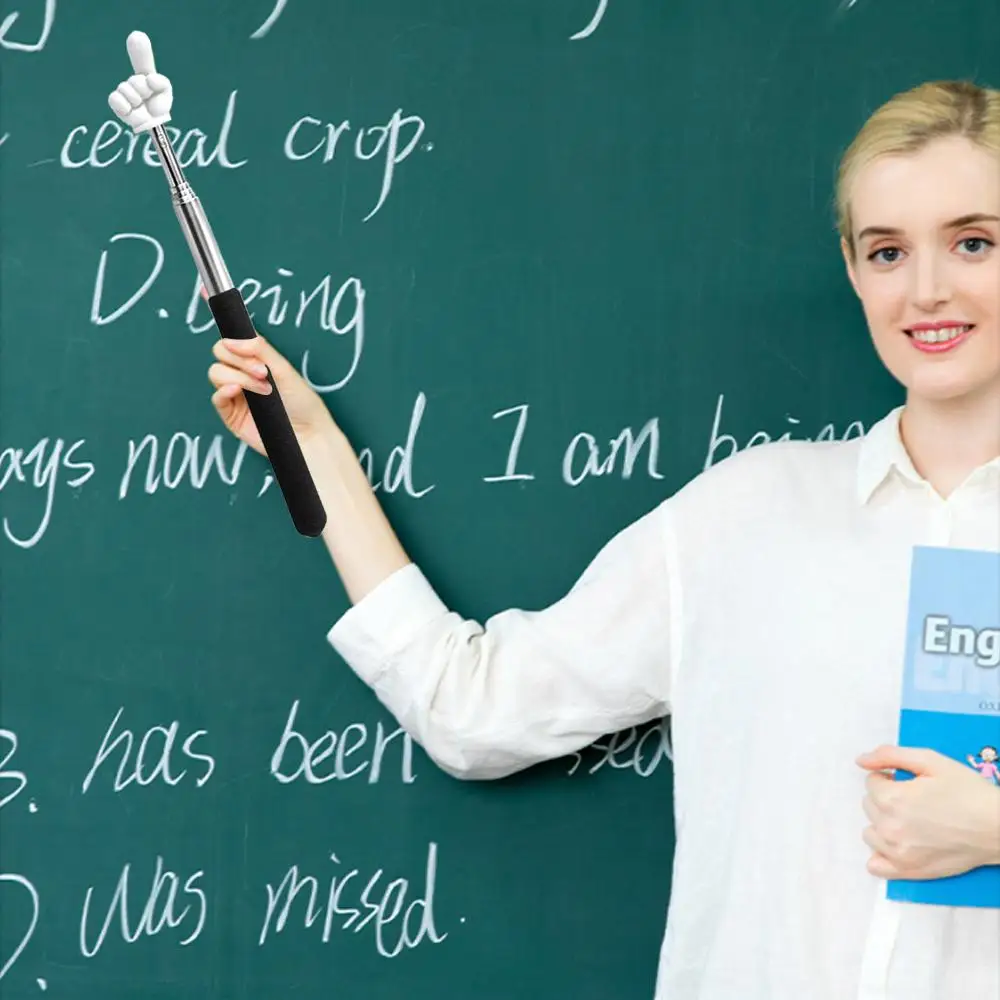 1/5/10Pcs Stainless Steel Teaching Pointer Retractable Rod Finger Reading Stick Whiteboard Hand Pointer Learning Teaching Tool