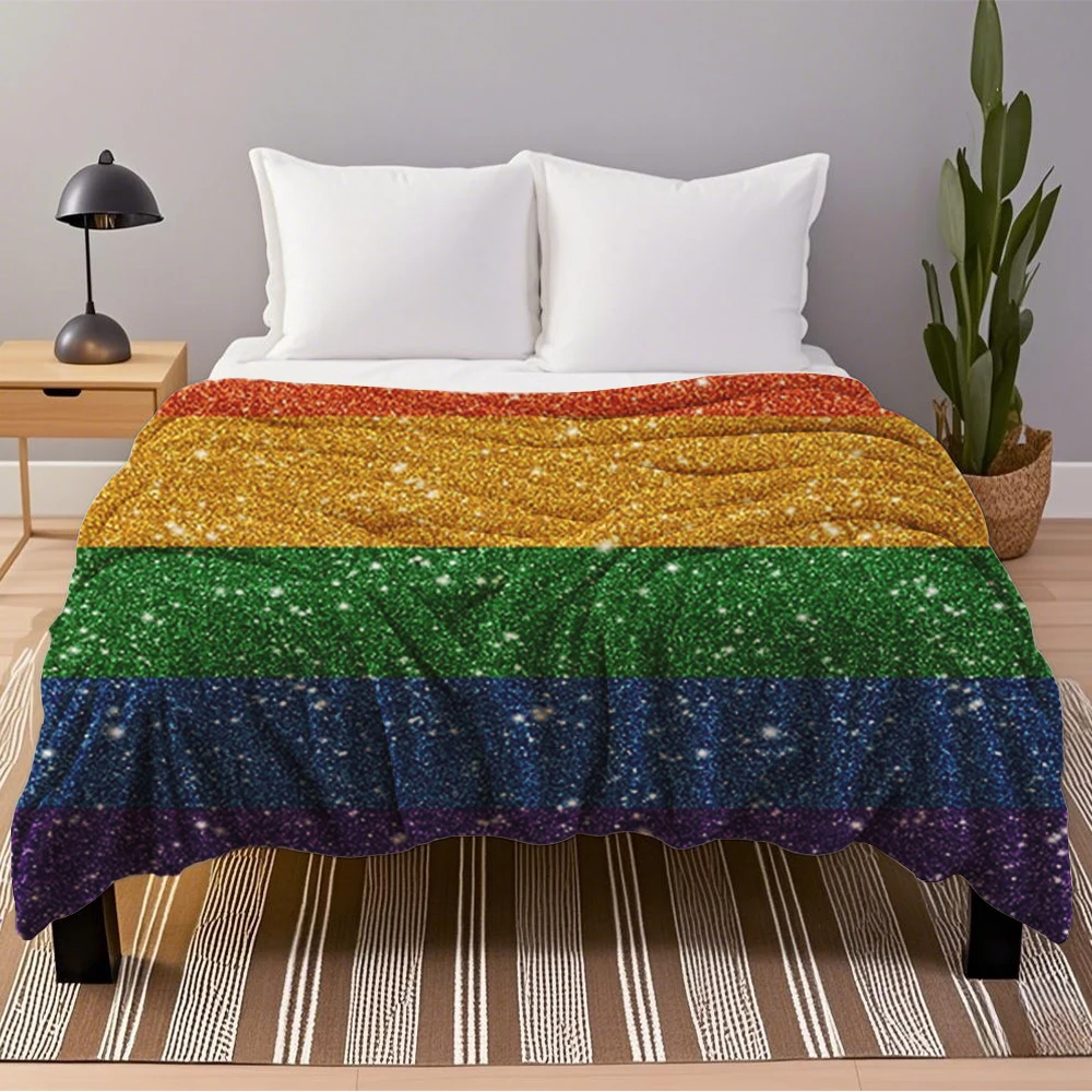 

Year-Round Use Classic Flannel Soft Blanket New Faux Glitter Inclusive Bedcover Hospitality Bedding Machine-Washable Blankets