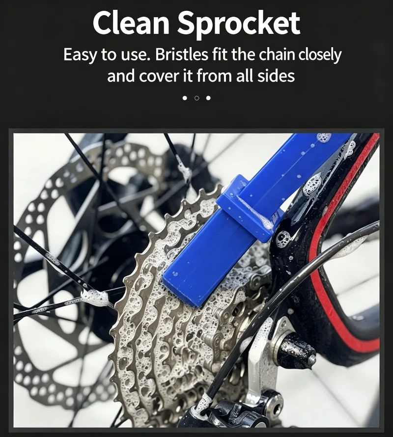 Motorcycle Chain Cleaning Brush Dual‑Head  Scrubber For Motorbike Bicycle Flywheel Gear  Dirt Oil Stain Remover Maintenance Tool