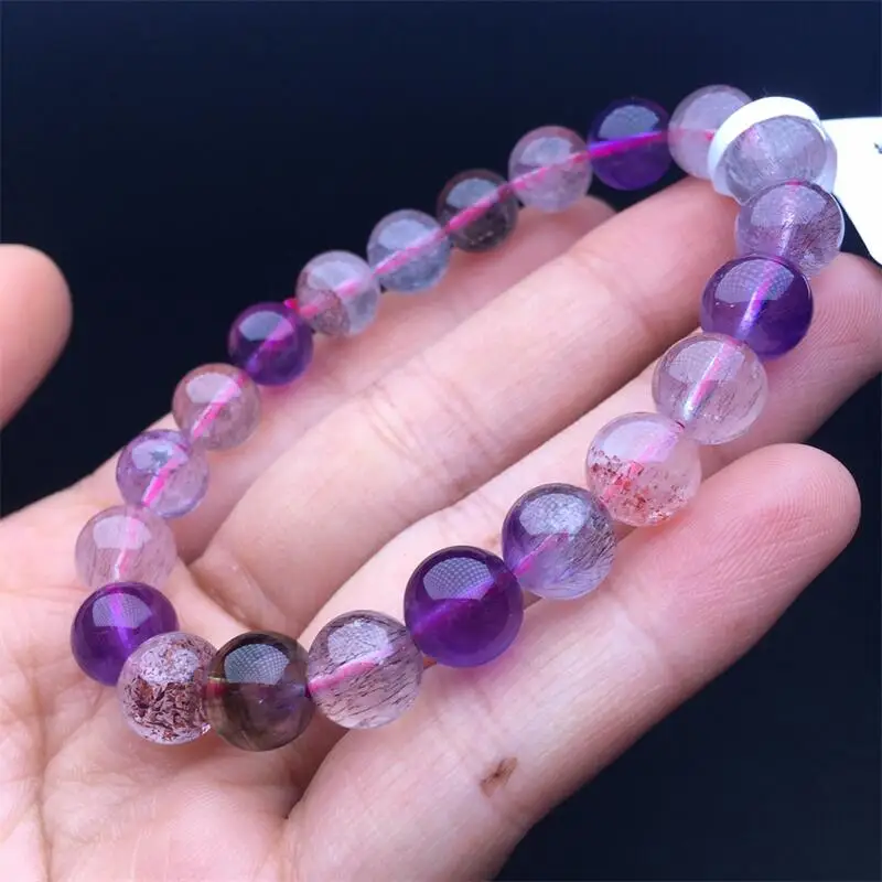 10MM Natural Super Seven Quartz Bracelet Colorful Gemstone Bead Strings Fashion Beautifully Jewelry For Men And Women Gift 1PCS