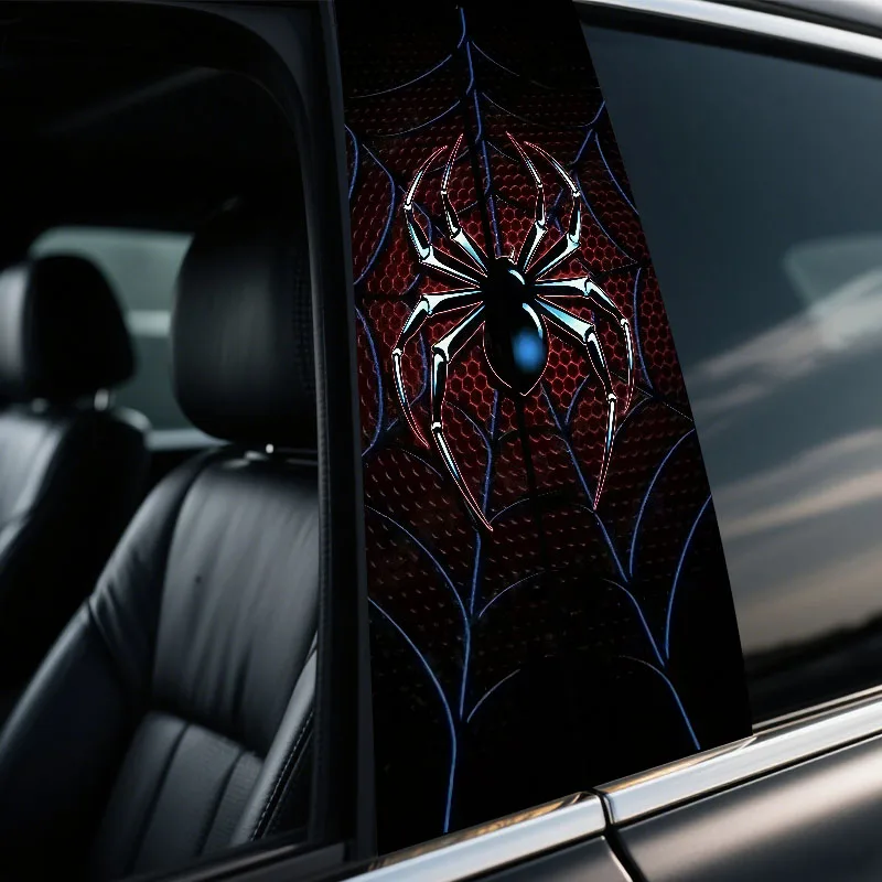 

2PCS 9.84 inch X 19.69 inch Premium Spider Pattern Car Sticker Car Center Pillar Sticker B-pillar Sticker Vinyl Sticker