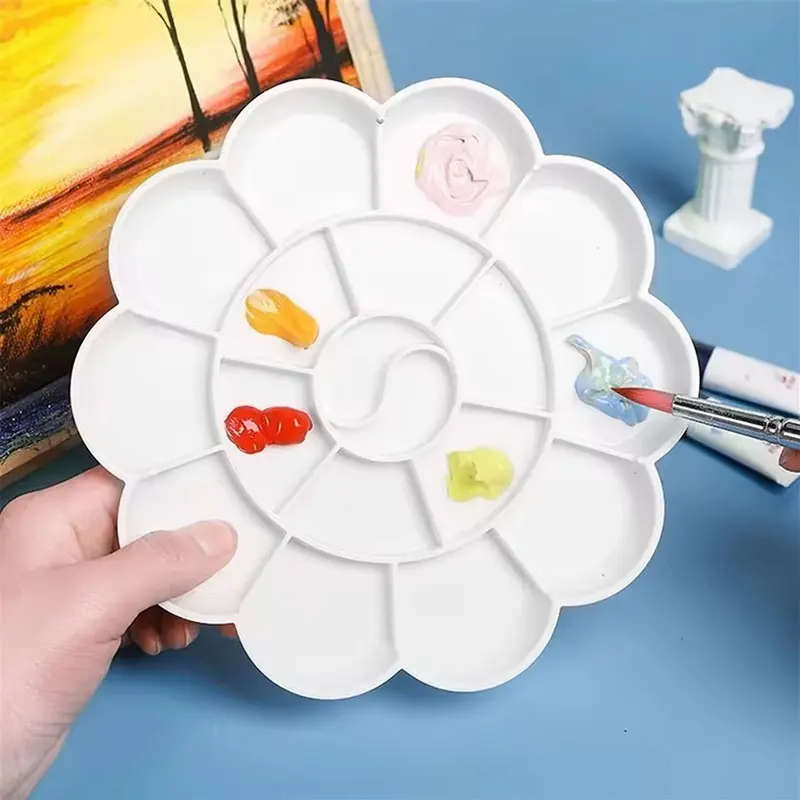 

1/6pcs Painting Palette, 18 Wells Plastic Paint Tray Pallet Reusable Flower Paint Palette for Artists Acrylic Watercolor Oil