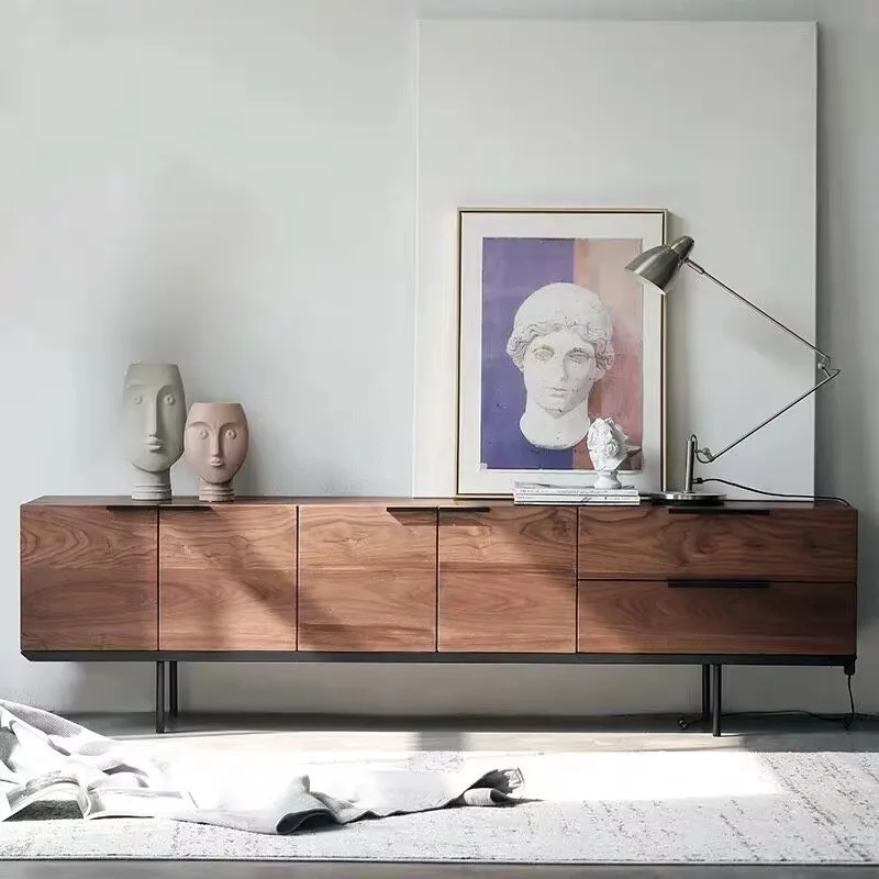 

Modern Simple Living Room Entertainment Area TV Cabinet Walnut Log