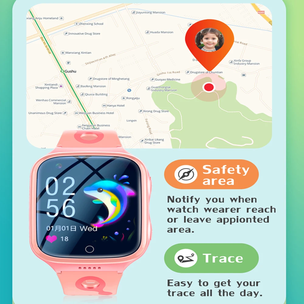 4G 스마트워치 키즈 GPS 트래커 위치 추적 비디오 통화 음성 채팅 SOS 알람 스마트워치 카메라 남아 여아 안전 최고의 선물