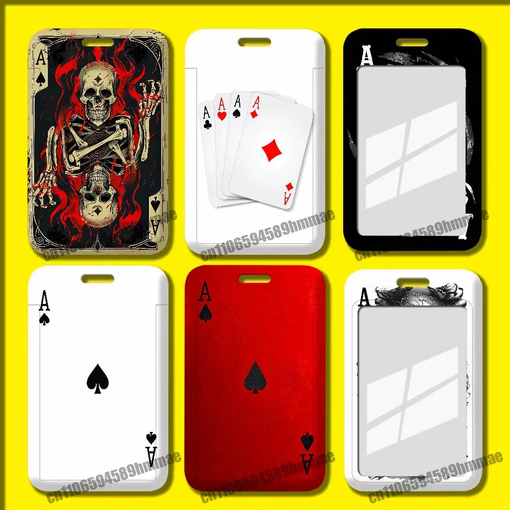 

For Playing Cards Poker Red Heart Spades King Queen Card Holder Case Metro Subway Access ID Work license Bank Credit Cards