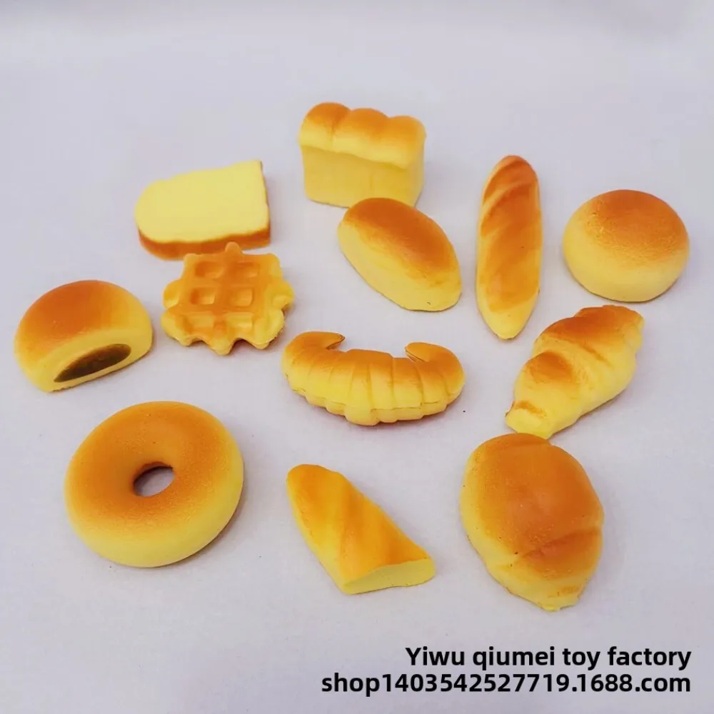 ของเล่นบีบคลายเครียดรูปขนมปังขนาดเล็ก ทำจาก TPE นุ่ม ช่วยลดความวิตกกังวลและผ่อนคลาย