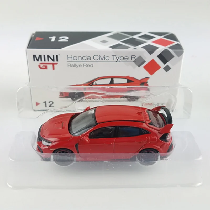 

MINIGT масштаб 1:64 сплав Honda Civic Type R FK8 красный литой миниатюрный игрушечный автомобиль моделирование классическая модель коллекционные сувениры