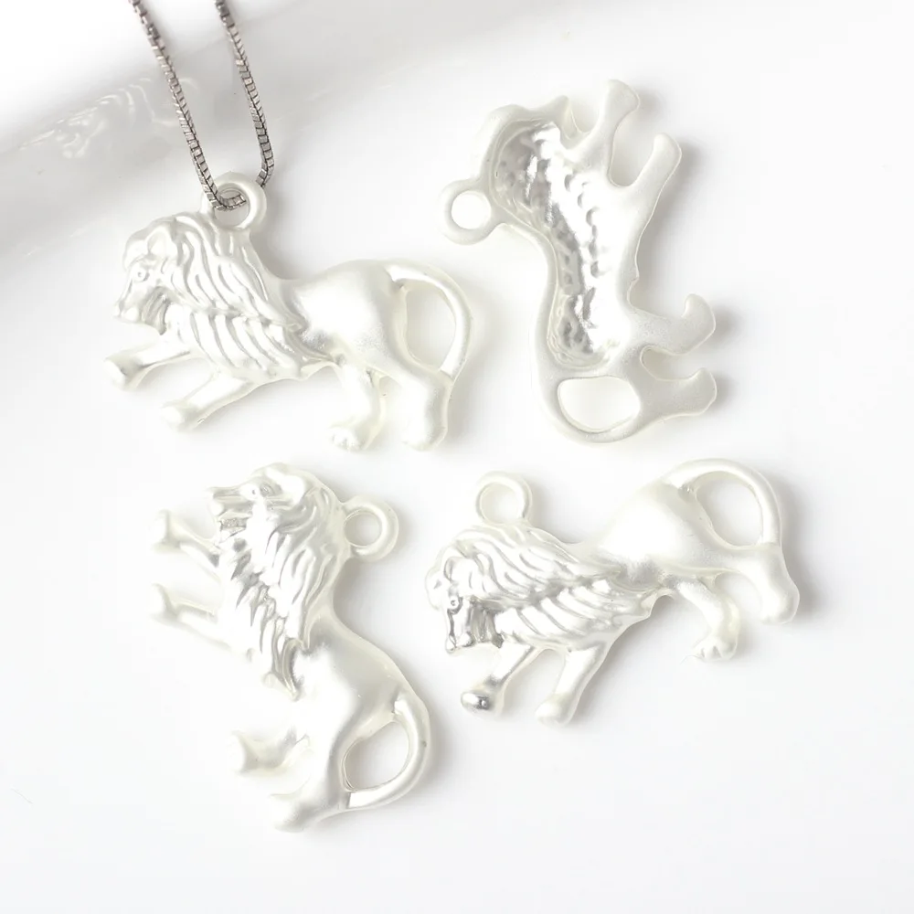 

10Pcs/pack Simple Alloy Silver White Lion Shaped Pendant DIY Bracelets Necklaces Jewelry Accessories