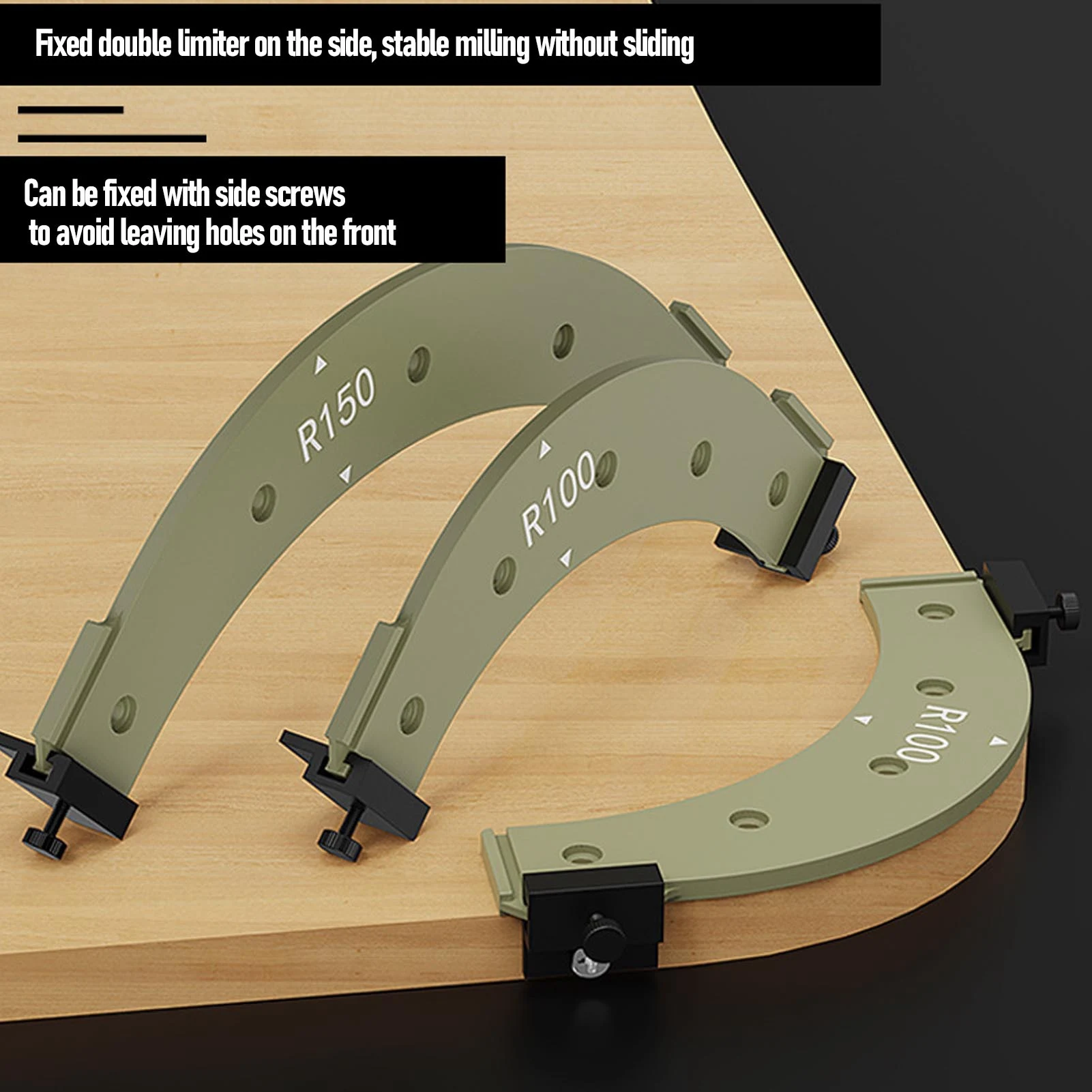 Woodworking Routing Templates R100 R150 R200 R250 R300 Arc Cutting Aid Tool Corner Radius Template for Internal Arcing
