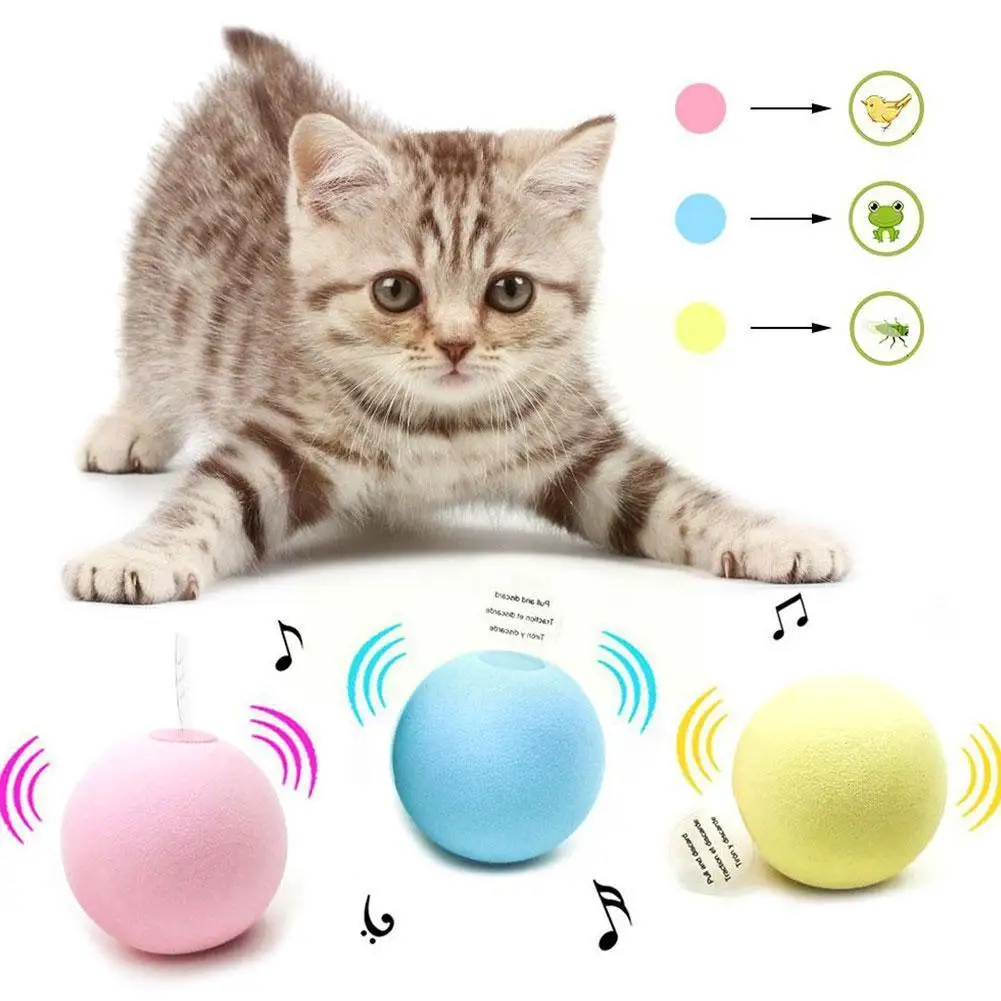 Smart Cat Toys Interactieve Bal Pluche Elektrische Catnip Speelgoed Training Klinkende Product Huisdier Voeding Kattenbal Piepkitten D2v6