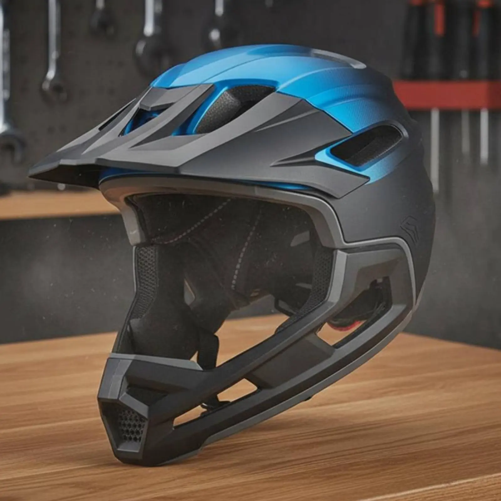 

Full Face Mountain Bike Helmet Away from-Road Riding Detachable Chin Bar Helmet Sports Gear Adjustable Visor Removable Washable