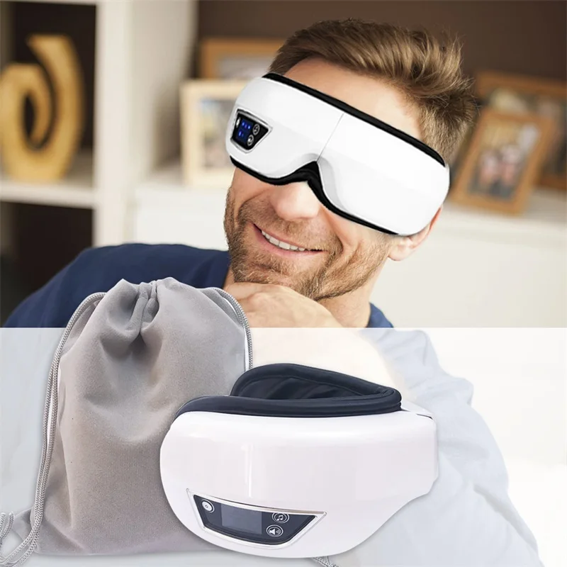 

Electric Heated Eye Massager Sleeping Mask Muscle Relax Airbag Vibrating Bluetooth Music Hot Compress Massage Eye Care Man Women