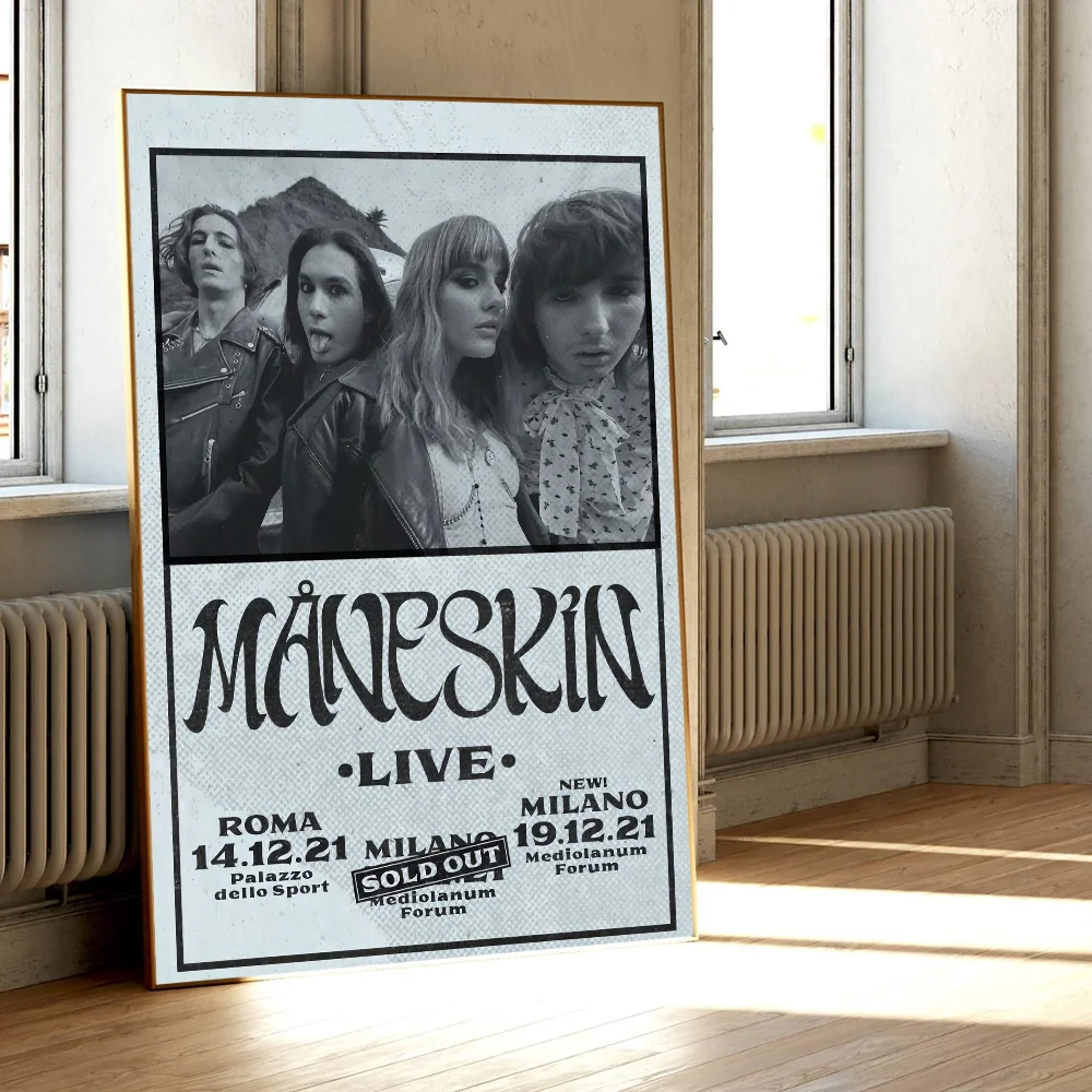 Retro Music Band Stars Maneskin Poster Classic Vintage Posters HD Quality Wall Art Retro Posters for Home Room Wall Decor