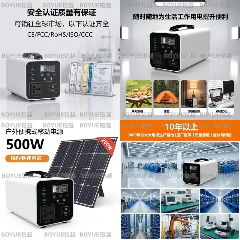 600W 110V Portable Power Station Lightweight Outdoor Generator Emergency Lighting Mobile Energy Storage Battery Backup Supply