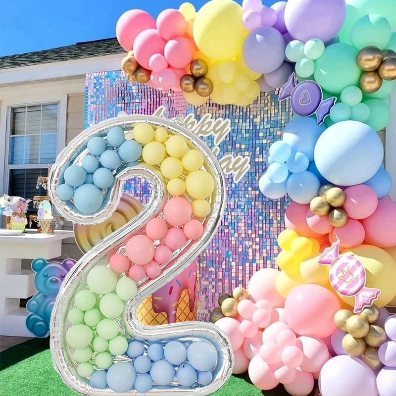65-calowy gigantyczny balon z cyframi Dekoracja urodzinowa dla dzieci Figurka 0-9 Balony Wypełnienie Pudełko Rocznica Baby Shower Party Decor