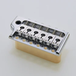 Guitar Tremolo Bridge for PRS Style CNC Machined Ultra 52.5mm Brass 6 Screws Knife Edge for ST Guitar Gold Saddle Chrome Color