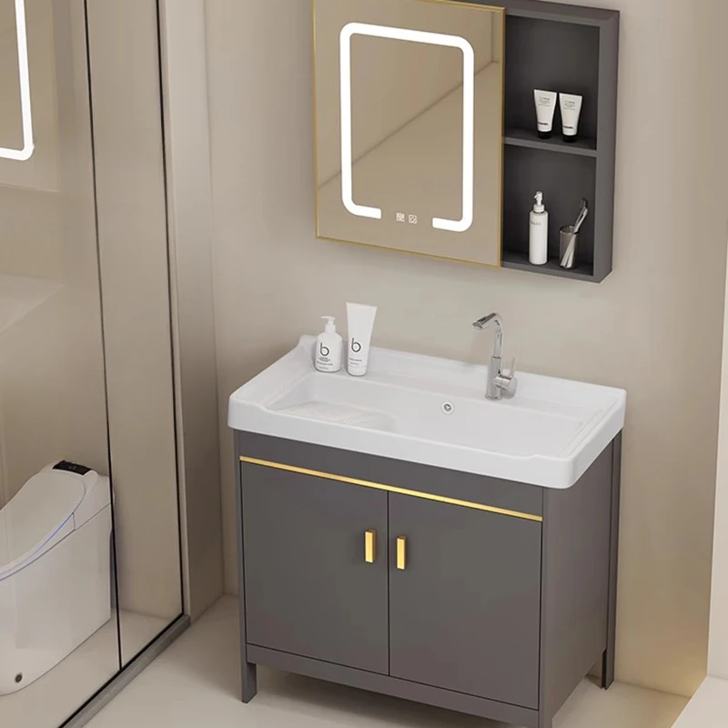 Sanitation Shower Bathroom Cabinets Vanity Mirror Home Furniture Smart Light Bathroom Cabinets Wash Basin Simple Miroir De Salle