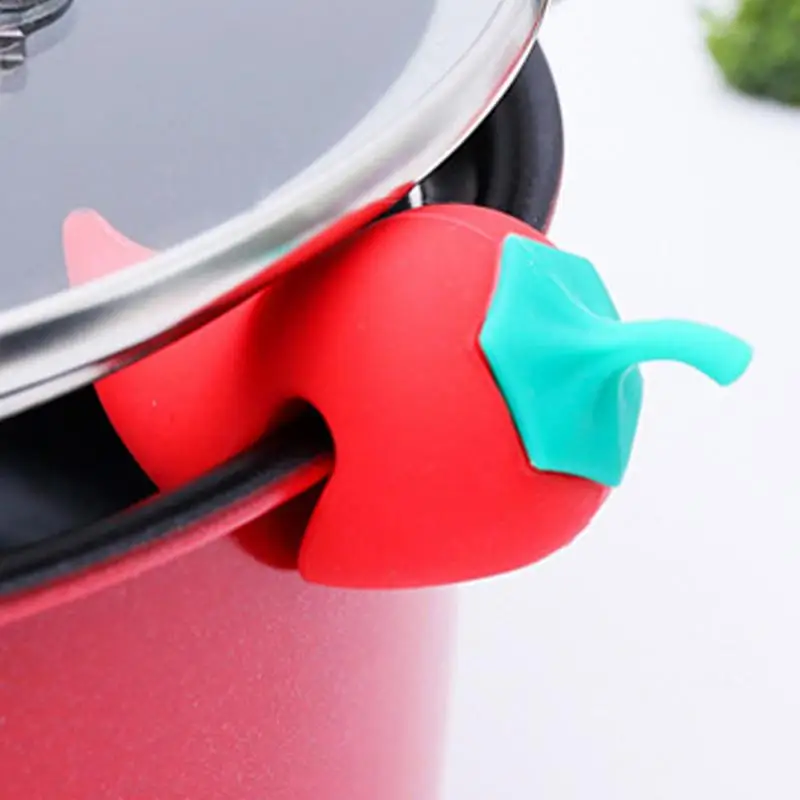 1Pc Silicone Pot Lid Anti-spill Rack Heat-resistant Anti-Overflow Stoppers Pot Cover Lifter Holder Creative Kitchen Tool Gadget