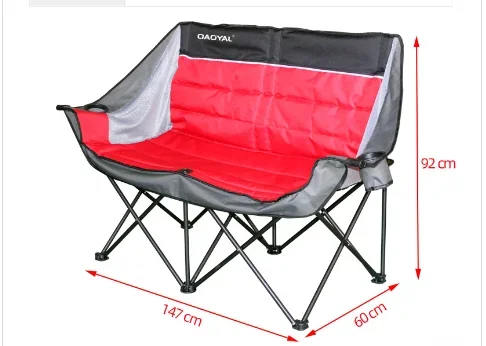 Outdoor Folding Chair Camping Chair Double Chair Super Load-bearing Easy To Portable Couple Folding Leisure Chair Camping Chairs