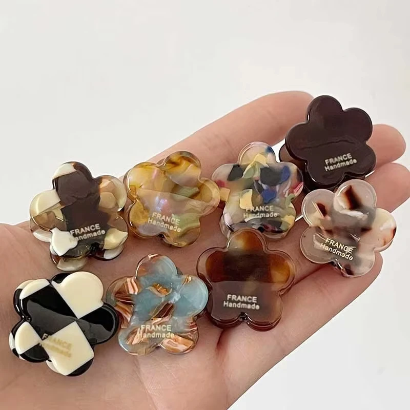 2Pcs Acetate Shark Hair Clip for Women Fashion Flower Hair Claw Thick Ponytail Barrettes Girl Hair Accessories