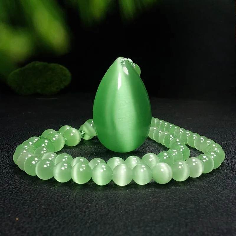 

New Ice Type Opal Water Drop Pendant Pendant Sweater Chain Long Women's Model